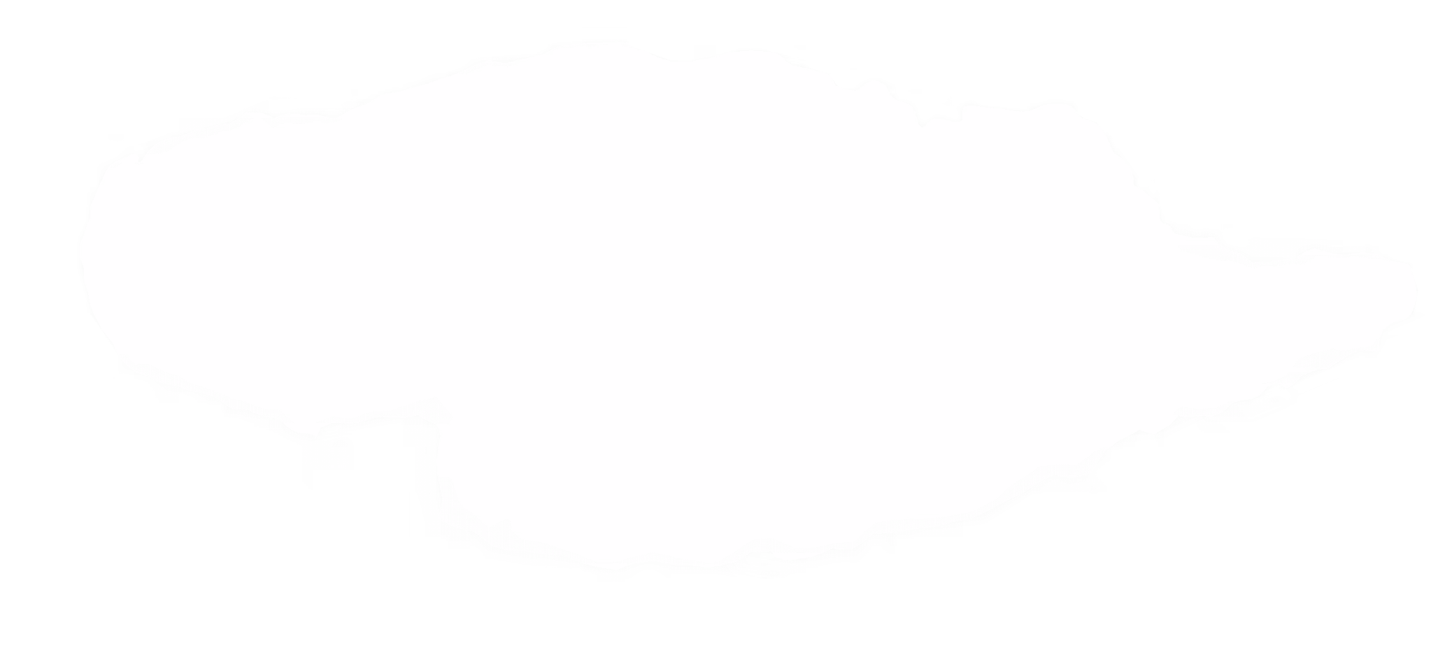 Weiße Wolkenform mit ungleichmäßigen Rändern auf schwarzem Hintergrund.